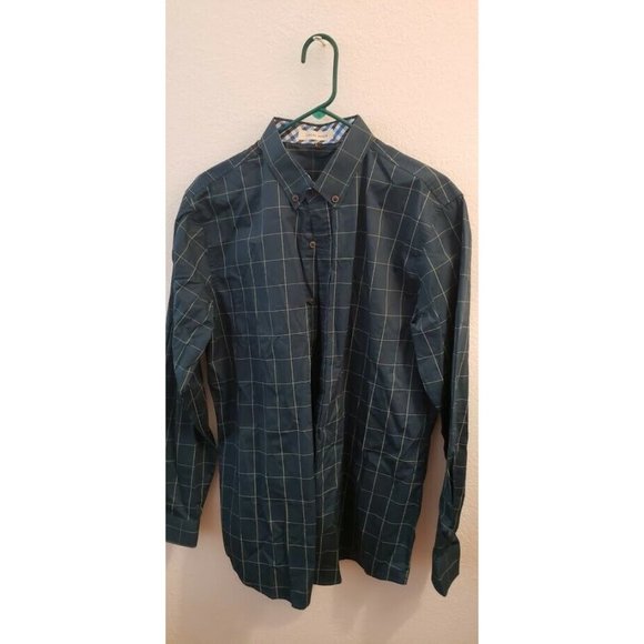 LOCALMODE Men's Long Sleeve Plaid Slim Fit Button - Picture 2 of 4